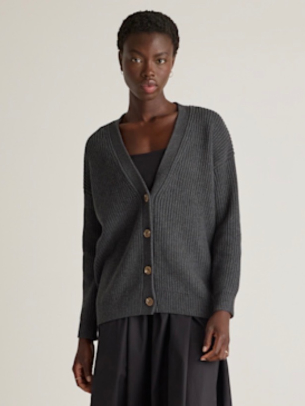 Quince Over-sized cotton thick sweater -M-
